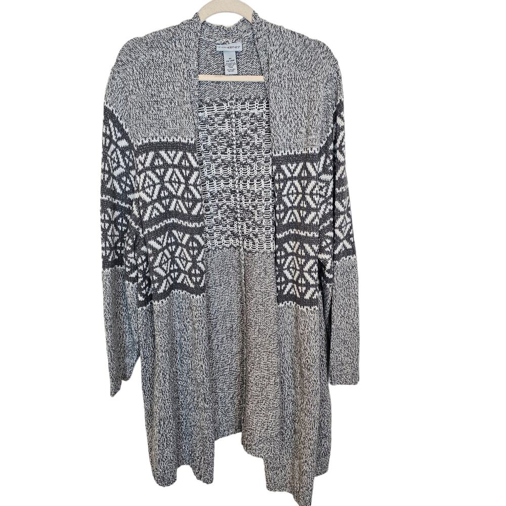 Catherines Sweater Duster Cardigan Sweater Knit Sweater Women 3X 26/28W Gray